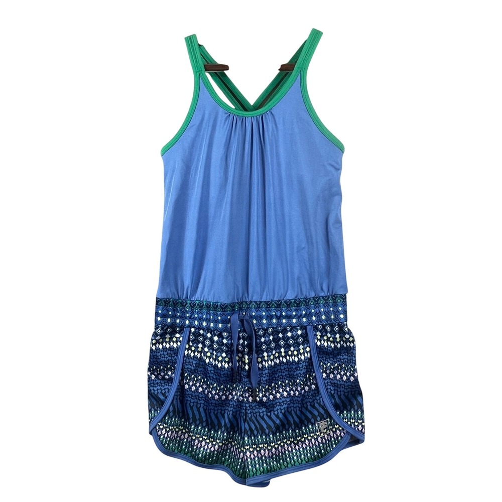 Fila Sport M Athletic Romper Built In Bra Blue Green Tennis Pickleball Golf NWOT